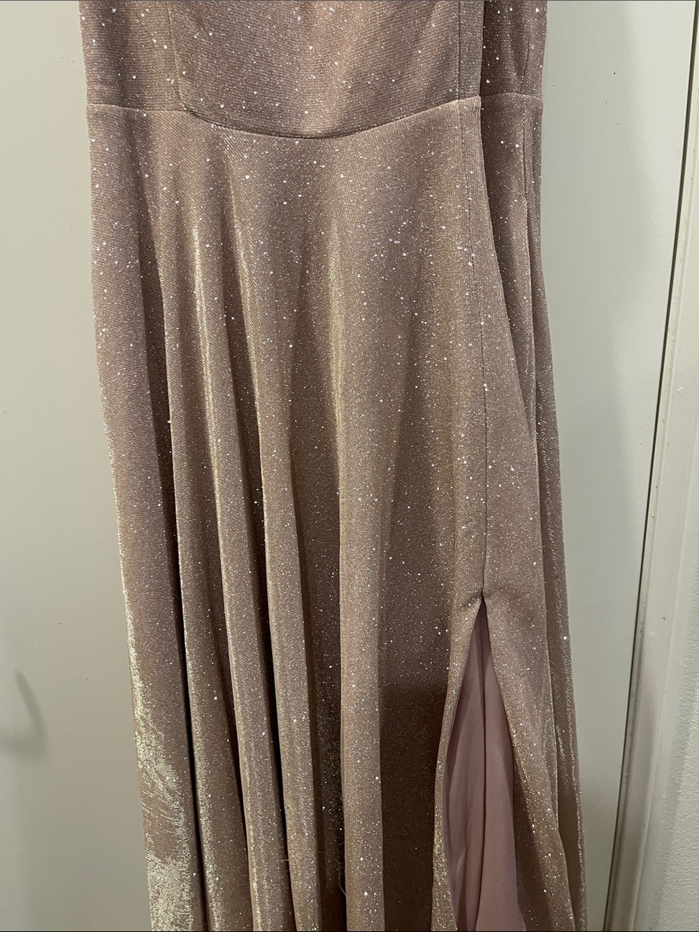 Windsor Sparkling Blush Pink V-Neck Prom Gown - Picture 4 of 8